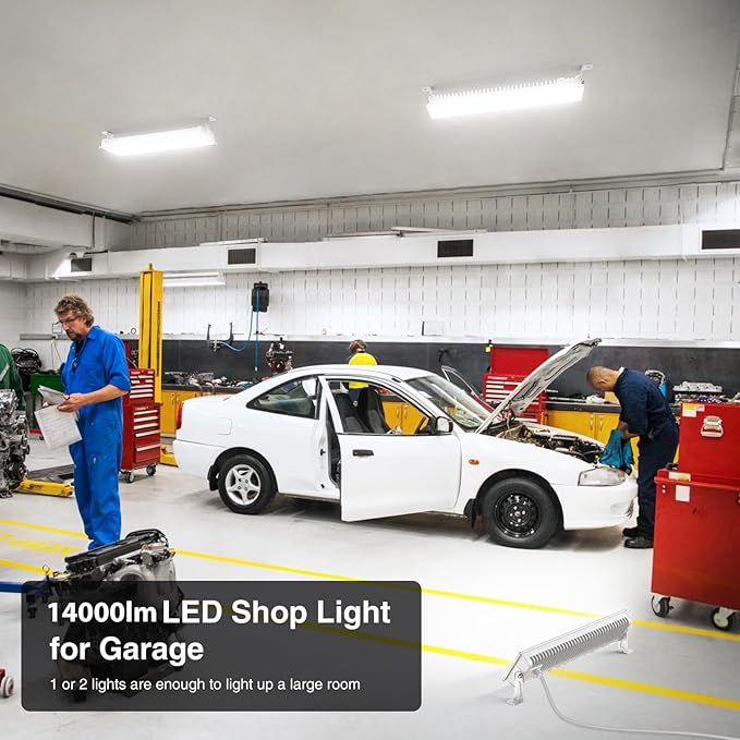 Onforu 100W 4Pack LED Shop Lights,14000lm Shop Lighting for Garage Super Bright,6500K Daylight White Garage Light,IP66 Waterproof Lighting for Workshop Warehouses