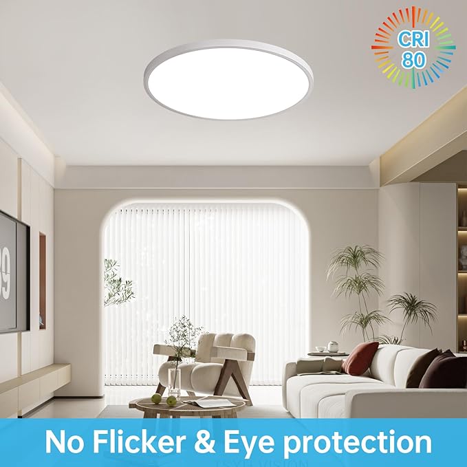 4PK 15.8 Inch Dimmable Flush Mount LED Ceiling Light Fixture, 32W,3200LM,3000K/4000K/6000K CCT Selectable,0.67 inch Super Slim LED Ceiling Light for Bedroom,Hallway,Kitchen