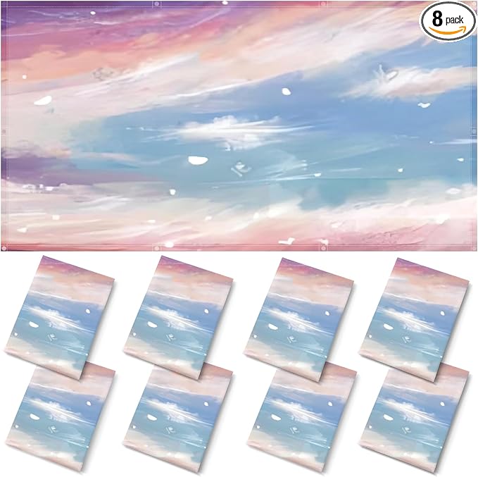 ANGSYLTH 8 Pcs Fluorescent Light Covers - 4 x 2 Feet Covers for Ceiling Lights, Magnetic Light Filters for Classroom, Office, Hospitals, Home (Sunset Glow)