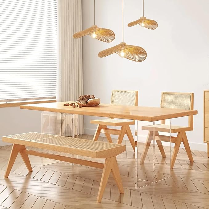 Rattan Hanging Lamp Boho Pendant Light Fixture Modern Style Hanging Light Bohia Natural Bamboo Handmade Hanging Lighting Set of 3