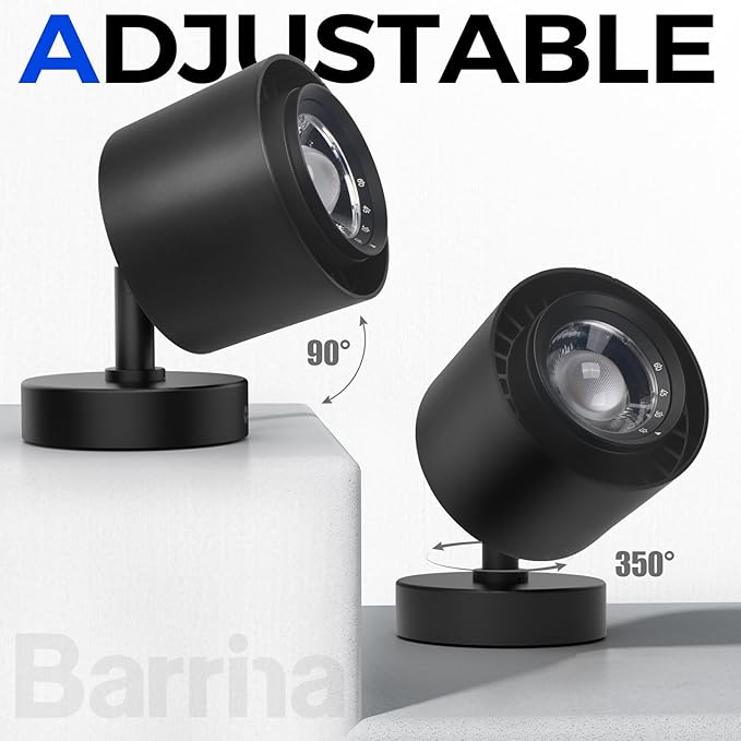 Barrina TR40a Track Grow Lights for Indoor Plants, 15°-60° Adjustable Beam Angle, 40W 4000K Full Spectrum LED Plant Light, High PPFD Spotlight Grow Lamps with Timer for House Plants, 1-Pack, Black