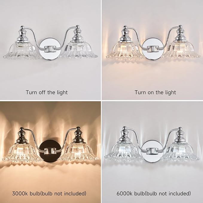 XIEDUN Chrome Vanity Light Chrome Bathroom Lights Vanity Lights for Bathroom Light Fixtures