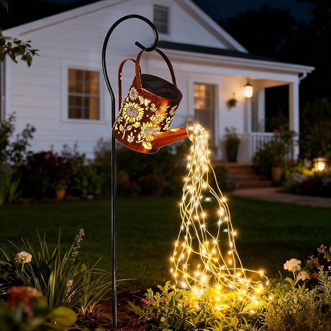 ZKLiLi Sunflowers Solar Lights Outdoor Garden Sunflower Gifts, Gardening Gifts, Solar Watering Can Lantern for Garden, Patio, Yard, Pathway Lantern Plant Decoration