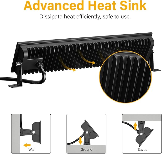 Onforu 1Pack LED Shop Lights,100W 14000lm Plug in Ultra Bright LED Work Lights,6500K Daylight White Garage Light,IP66 Waterproof Lighting for Garage Warehouses Workshop