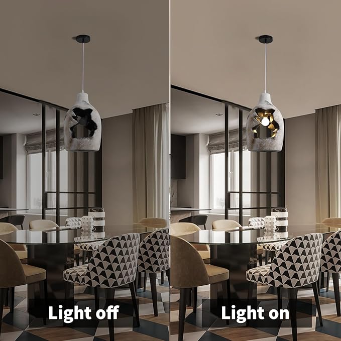 JAYMP Wabi Sabi Pendant Light for Dining Room Kitchen Island Hallway Farmhouse Hanging Lamp E26 Base Retroism Style Wine Bottle Shape Lighting Fixture, 1 Pack (Antique White,C Shape, D26×H46cm)