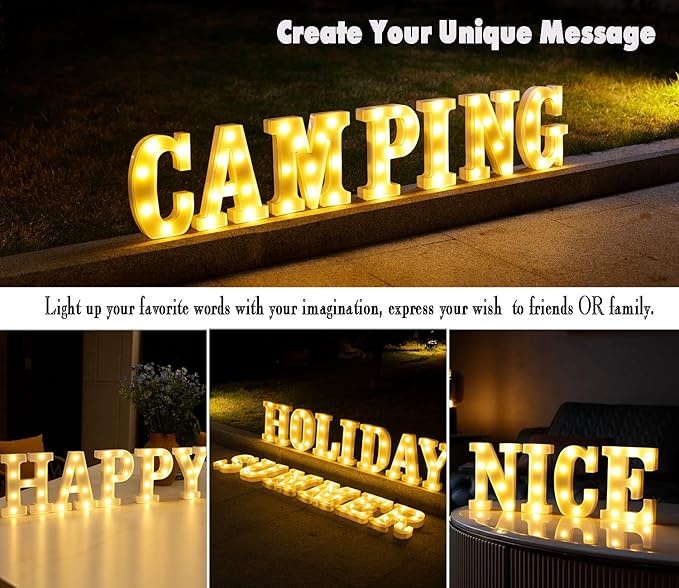 DyingSwan Small Led Marquee Letters, Light Up Letters, 8.58 Inch Led Letter Lights, Battery Powered Lighted Sign for Table, Party, Birthday, Christmas Decor (Letter P)