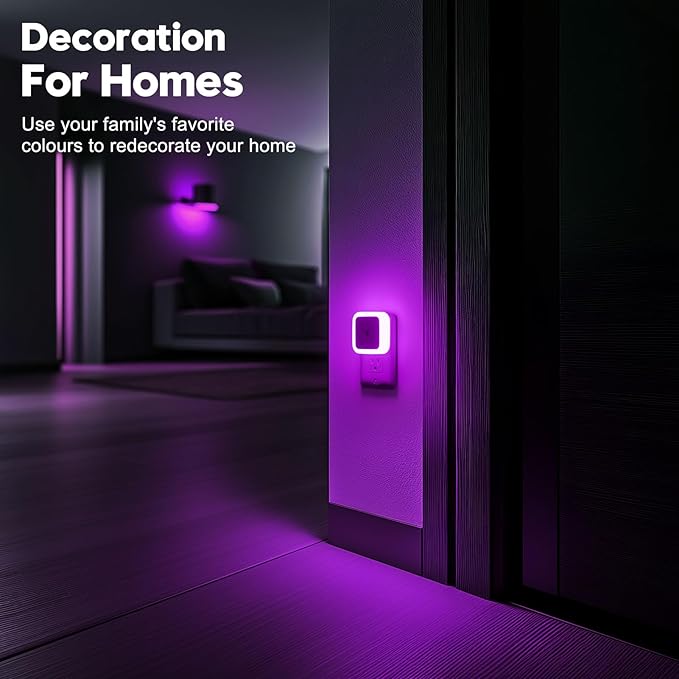 Sujeet Night Light, Night Lights Plug into Wall 8-Pack, Nightlight Plug in Night Light, Dusk to Dawn Night Lamp Led (Pink)