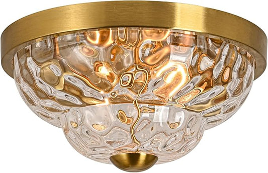 Flush Mount Ceiling Light Fixtures, 2-Light Ceiling Mount for Farmhouse with Seeded Glass Lampshade, Industrial Flush Mount Light Fixture Farmhouse for Hallway, Kitchen, Entryway,Bedroom