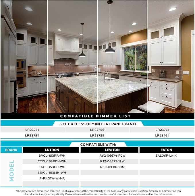 LUXRITE 6 Inch Ultra Thin LED Recessed Light with J-Box, 12W, 5 Color Options 2700K | 3000K | 3500K | 4000K | 5000K, Dimmable Wafer Light, 1000 Lumens, Brushed Nickel, Energy Star, IC Rated (4 Pack)