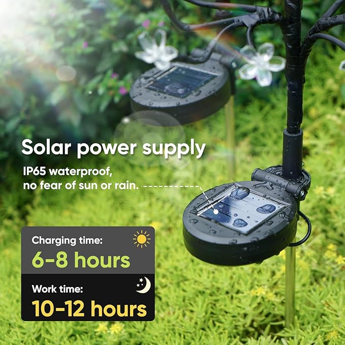 Solar Garden Lights Outdoor Waterproof,Garden Decor Solar Flowers For Outside Decorative,6Pack 2Modes Solar Powered Fairy Outdoor Decorations for Yard Patio Pathway, Gardening Gifts Mothers Day