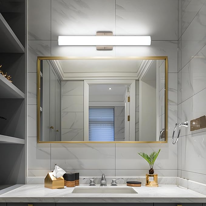 Brushed Nickel Vanity Lights 24 Inch 24W Bathroom Light Fixture LED Bathroom Vanity Lights Over Mirror Vanity Lighting Fixtures, Wall Light Fixtures, Daylight 5500K