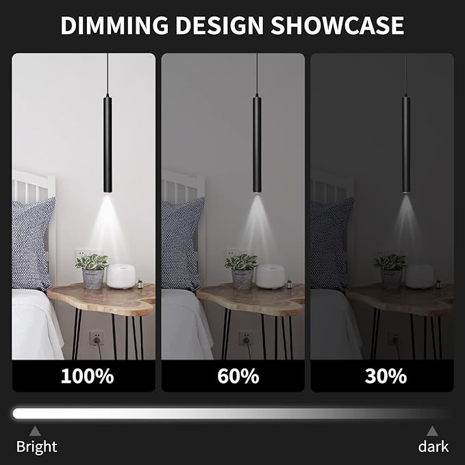 OKELI Modern Pendant Lights 4000K LED Dimmable Pendant Light Fixtures Pendant Lighting for Kitchen Island,Bar,Bedroom, 15.7inch, 10W, ETL, 3Pack