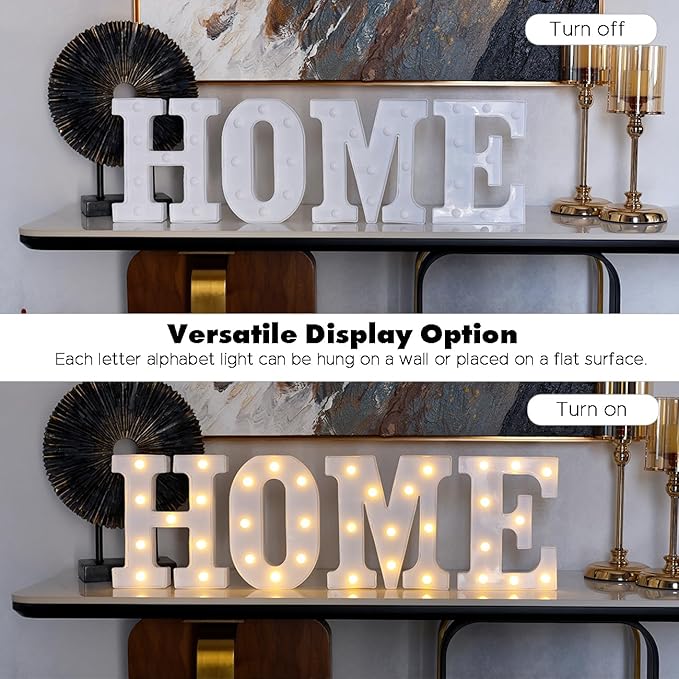 DyingSwan Small Led Marquee Letters, Light Up Letters, 8.58 Inch Led Letter Lights, Battery Powered Lighted Sign for Table, Party, Birthday, Christmas Decor (Letter N)