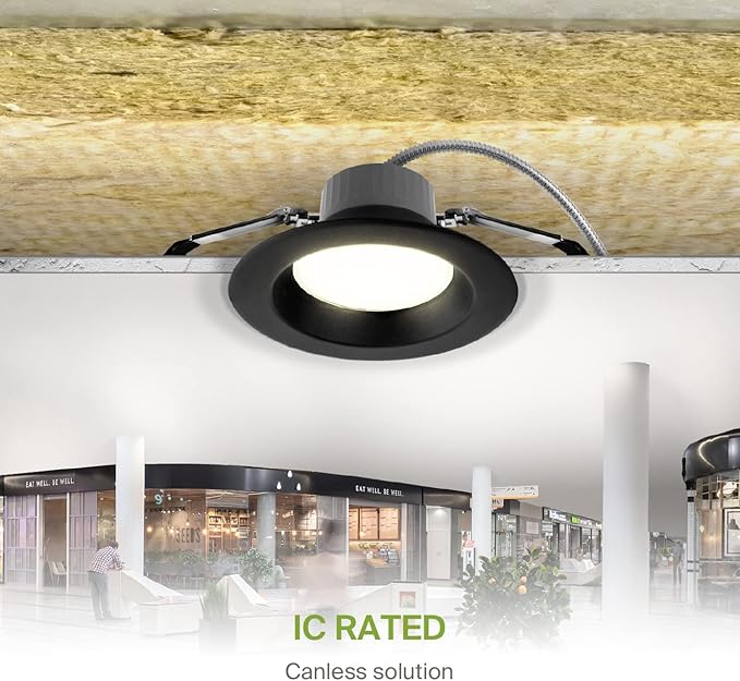 ASD 6 Inch Commercial Canless LED Downlight, Power Adjustable 10/15/22W Lighting, Dimmable Recessed Ceiling Light Fixture, 5 Color Temperatures 2700K-5000K, 120-277V IC Rated UL & Energy Star 8 Pack