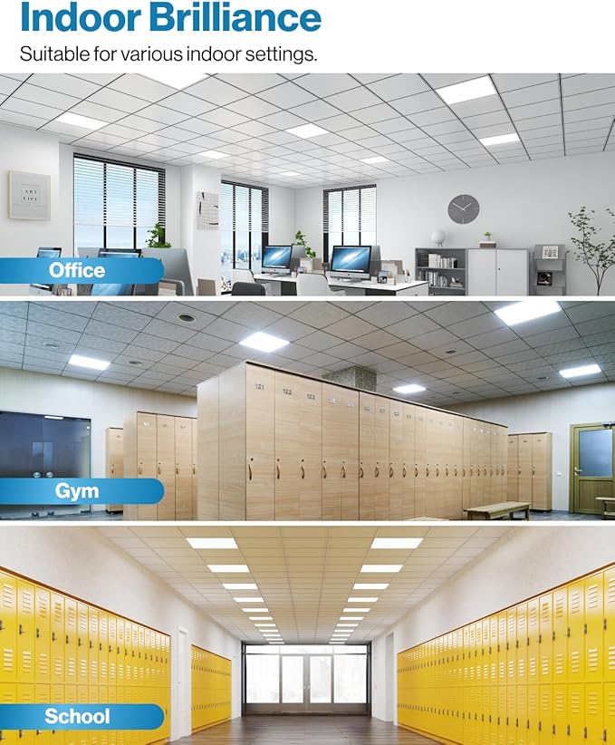 Sunco 12 Pack 2x2 LED Flat Panel Light, Dual Selectable CCT 4000K/5000K/6000K & Selectable Wattage 30W/35W/40W, 5200 Lumens, Dimmable 0-10V, Back-Lit Troffer Replacement Light Fixture ETL