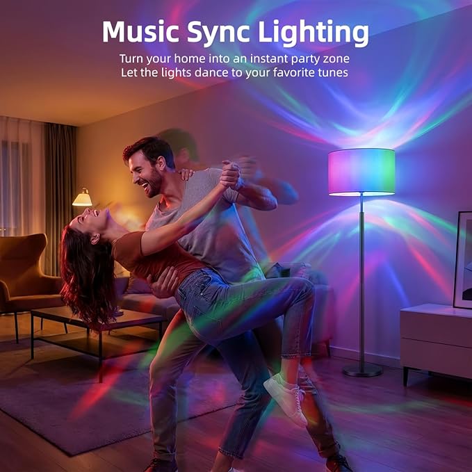 Smart Light Bulbs 2Pack, Color Changing Light Bulb Works w/Alexa Google Home, 9W A19 E26 800LM RGBTW Colored LED Bulbs, 50+ DIY Scenes, Music Sync, App & Voice Control WiFi Light Bulbs
