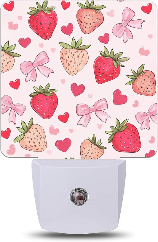 Groovy StrawberryNight Light,Nightlight Lamp with Dusk to Dawn Sensor for Home Indoor Stairway Kitchen Corridor, Decorative Night Lights Plug Into Wall for Boys Girls Women Men Room Gifts