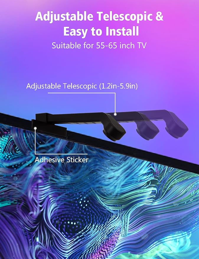 echosari TV Backlight Sync to Screen, TV Lights That Change with TV for 55-65 Inch Screen, 14.7Ft Smart Strip Lights APP Control with HD Camera Game & Music Sync