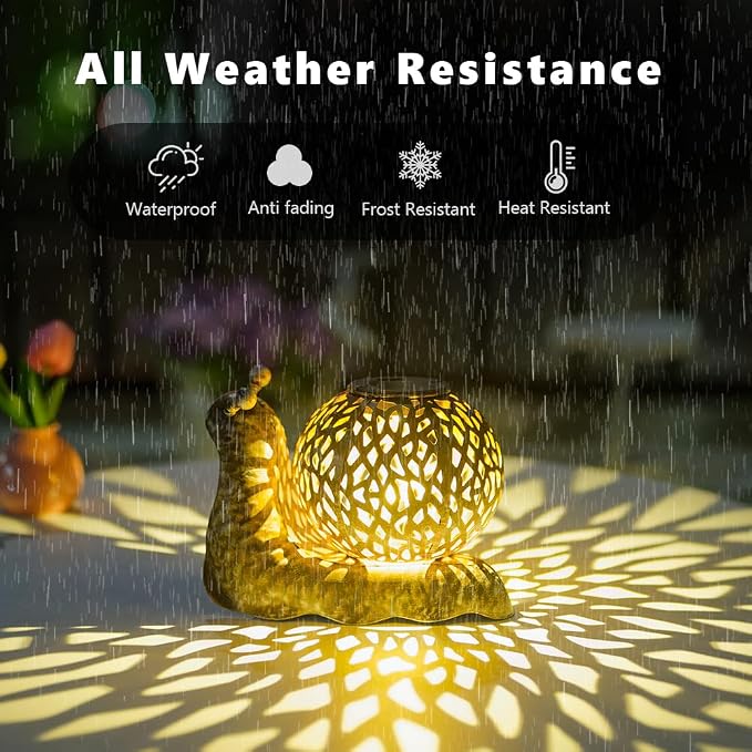 2 Pack Snail Solar Lanterns Outdoor Waterproof