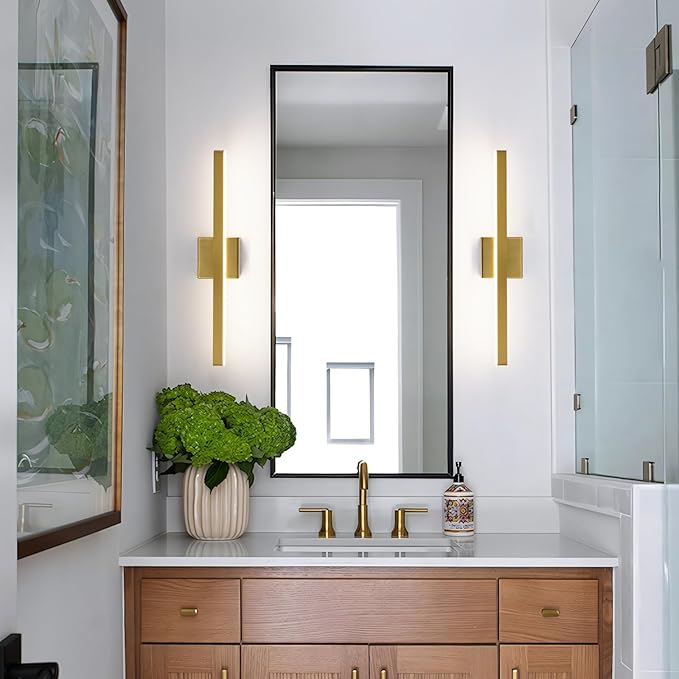 KAISITE Modern Bathroom Vanity Light Gold Light Fixture Over Mirror 24 inch Vanity Lighting Fixture Dimmable 5CCT LED Bar Vanity Light for Bathroom Restroom