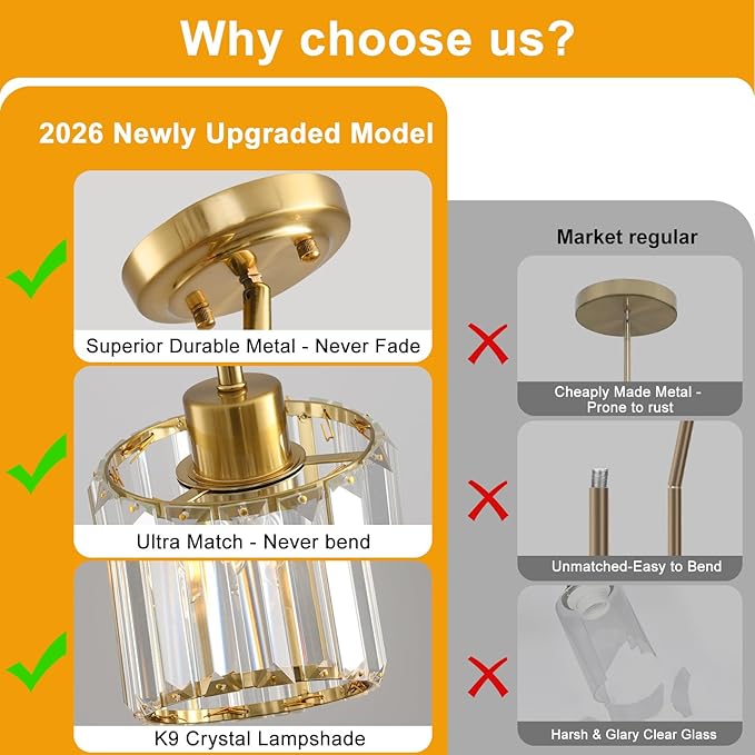 3 Pack Pendant Lights Kitchen Island, Modern Gold Pendant Light Fixtures, Mini Chandelier Crystal Kitchen Island Lighting, Hanging Pendant Lights Fixture for Kitchen Island Dining Room Hallway Foyer