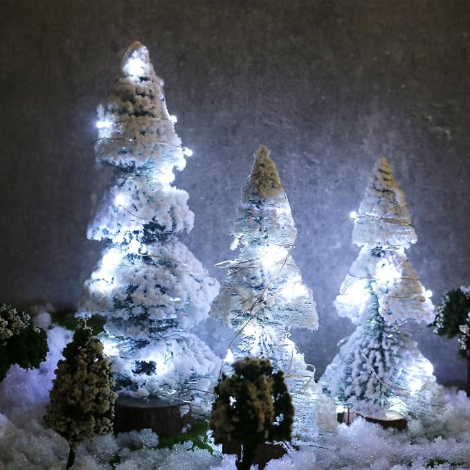 6 Pack Fairy Lights Battery Operated Mini String Lights with Timer 2PCS Remote - 6.5ft 20LED Cool White Firefly Light Waterproof Silver Wire Twinkle Light DIY Mason Jar Wedding Party Christmas Decor