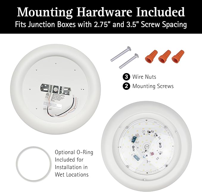 Ultralux 12" LED Flush Mount Ceiling Light – Dimmable, Slim Ceiling Light - Over 50,000 Hours of Energy Efficient LED Light - Multi-Purpose Easy-Install Light Fixture - (1 Pack, Soft White)