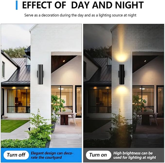 2Pack 14inch LED Square Up & Down Wall Lights,14W Outdoor Wall Light 4000K Day White Aluminum Body Waterproof IP65 LED Exterior Light Fixtures Wall Mount for House Patio Garage Garden.