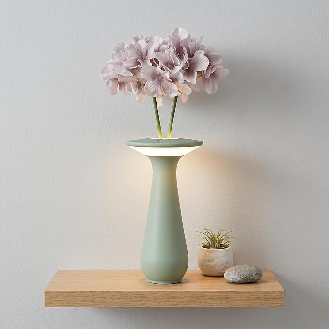Flower Table Lamp,Rechargeable Coredless Table Lamp for Restaurant,Vase Lamp for Bedroom,Flower Lamp for Dining Table,Small Night Light,Gifts for Mom,Birthday Gifts for Women,Office,Home