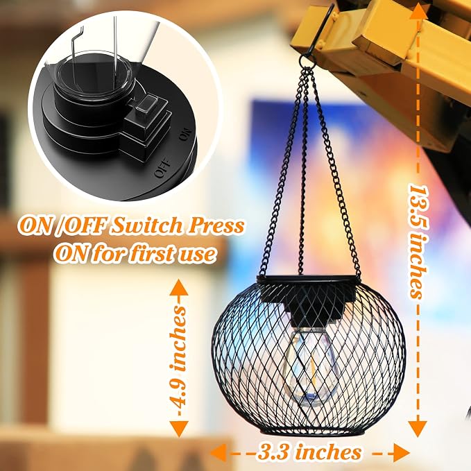 Solar Lantern Outdoor Waterproof, KagoLing Upgraded Hanging Solar Lights Outdoor Garden Decorations Lighting Solar Powered Waterproof Tree Lantern for Garden Yard Patio Pathway,1Pack