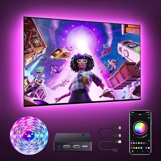 Nexillumi LED Lights for TV, 32.8ft TV LED Backlight for 70-100 Inch, RGB LED Strip Lights Behind TV, APP Remote Control HDMI Music Sync TV Led Lights for Bedroom