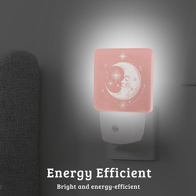 Boho Moon Night Light,Nightlight Lamp with Dusk to Dawn Sensor for Home Indoor Stairway Kitchen Corridor, Decorative Night Lights Plug Into Wall for Boys Girls Women Men Room Gifts