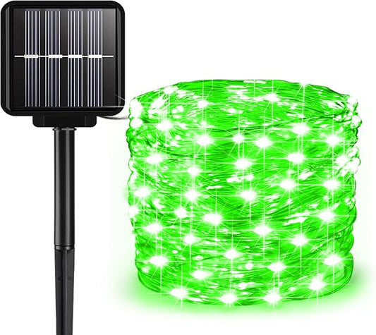 Solar String Lights Outdoor, 33 Feet 100 LEDs 8 Modes Solar Fairy Lights for Outside, Waterproof Outdoor Light for Patio Yard Christmas Tree Halloween Wedding Party Decorations, Green