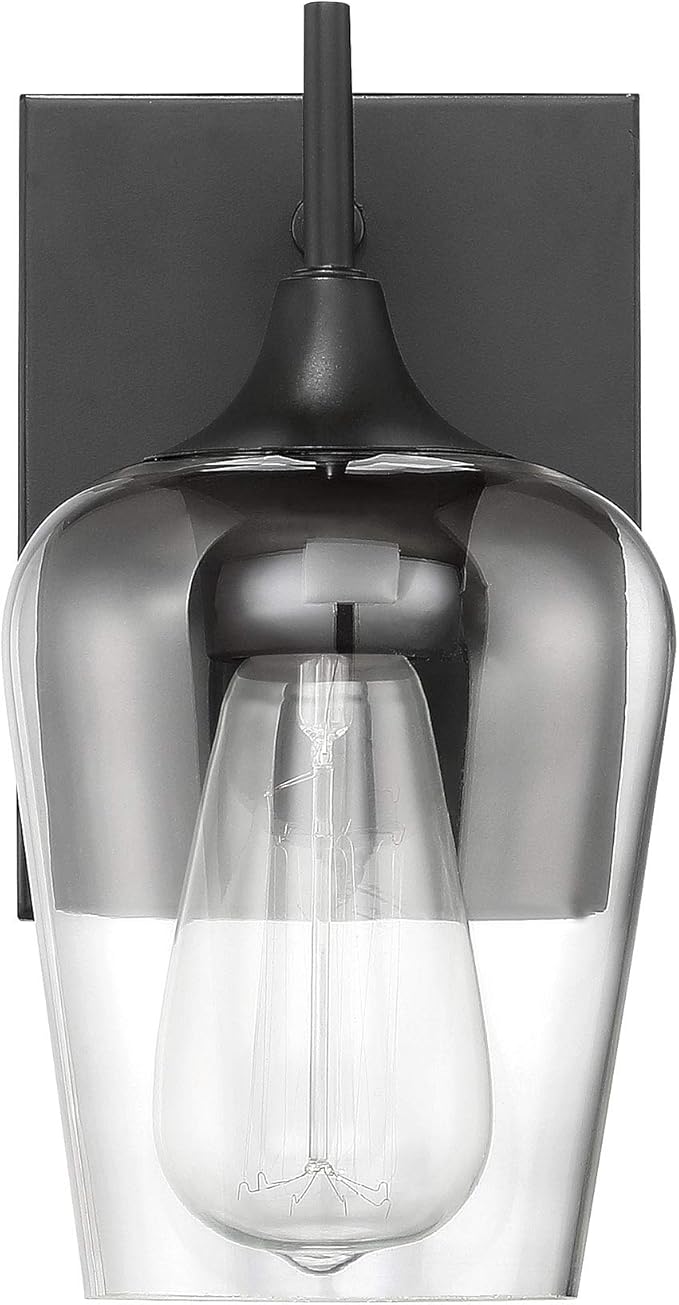 Savoy Essentials 9-4030-1-13 Octave Bohemian Clear Glass Wall Sconce, 1-Light 60 Watt, 10" H x 5" W, English Bronze