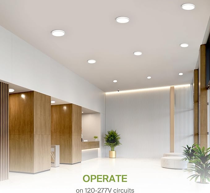 ASD LED 18" Round Flush Mount Ceiling Light Fixture, Low Profile Surface Lighting | 5CCT, Dimmable, Ultra-Thin, ETL Listed | 32W 2600LM 2700-6000K 100-277V | Kitchen, Hallway Lamp | White, 4 Pack