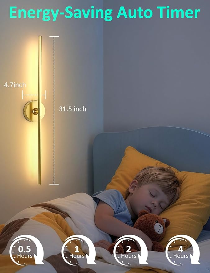 Battery Operated Wall Sconces Set of 2: 10000mAh Rechargeable Wall Lights for Living Room, 4CCT Dimmable LED Wireless Wall Lamp 360° Rotate Modern Home Decor for Bedroom Hallway Picture Lighting