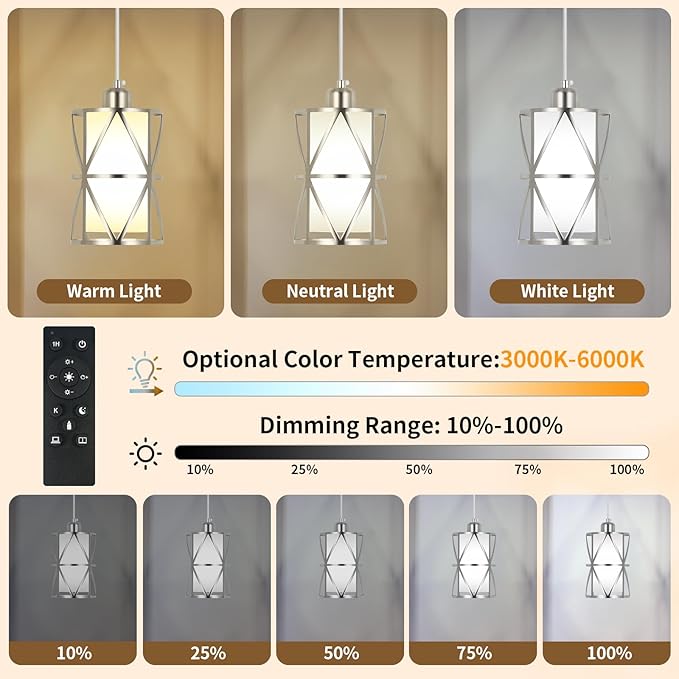 Brushed Gold Pendant Light, 7"×10" Dual-Shade Kitchen Island Lighting with Clear Glass Shade, E26 Adjustable Height 1"-61", UL Listed, for Dining Room Foyer Entryway — Bulbs Not Included