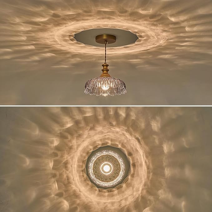 HDDFL Vintage Pendant Lights Fixture Modern Pendant Lighting Fixtures Hanging Lamp for Kitchen Island Bedroom Living Room Hallway Grey and Brass