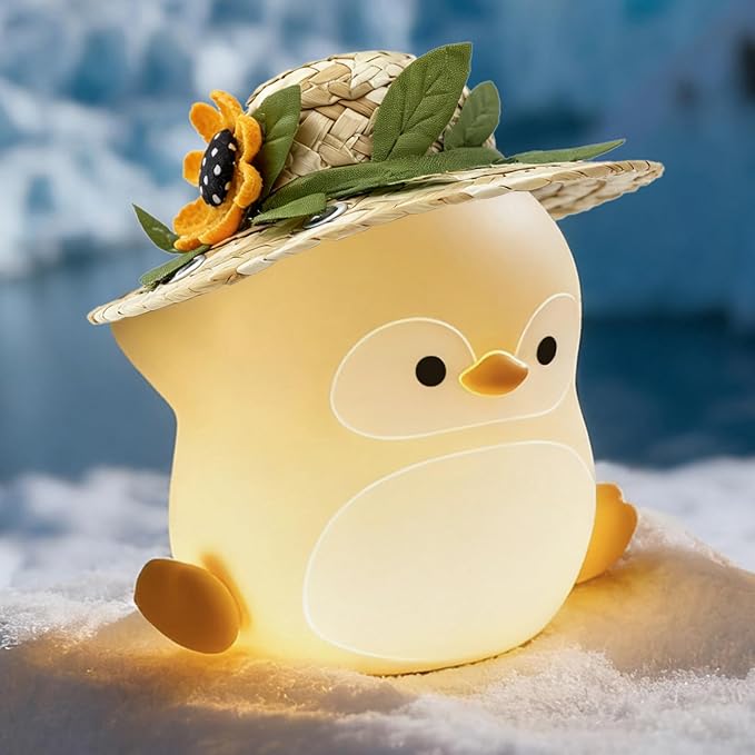Penguin Night Light for Kids, LED Squishy Silicone Animal Night Lamp, Cute Nursery Nightlight for Desk Decor RGB Ambient Lighting Rechargeable/Dimmable/Timer Toddler Lamp Baby Boys Girls Gift