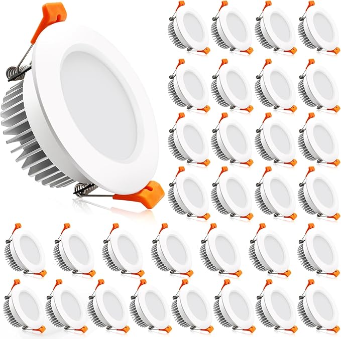 2 Inch LED Downlight, 32 Pack Recessed Lighting Dimmable Ceiling Light, 3W, 3000K Warm White, CRI80 with LED Driver(35W Halogen Equivalent)