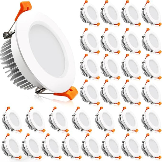 2 Inch LED Downlight, 32 Pack Recessed Lighting Dimmable Ceiling Light, 3W, 5500K Daylight White, CRI80 with LED Driver(35W Halogen Equivalent)