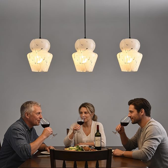 Industrial Pendant Light with Glass Shade Matte Black Pendant Lighting Adjustable Industrial Retro Style Hanging Light,Kitchen Island Farmhouse Pendant Lights Fixtures for Kitchen,Farmhouse
