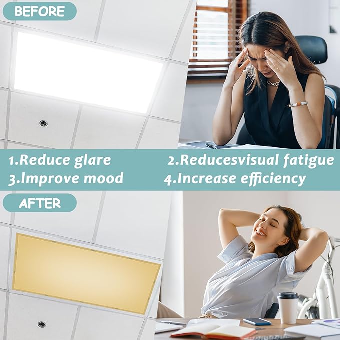 8 Pcs Fluorescent Light Covers with 80 Magnets Decorative for Classroom Ceiling Light 4 x 2 Feet Magnetic Light Covers Filter Easy Install for Office Hospitals & Home Drop Ceiling Supplies (Boho Pure)