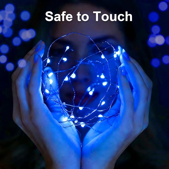 1 Pack USB Plug in Fairy String Lights,16ft 50 LED Copper with Remote and Timer, 8 Modes Waterproof Twinkle String Lights for Bedroom Indoor Party Wedding Christmas Decoration