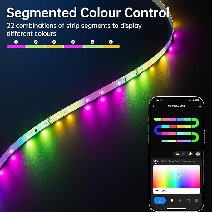Led Lights for Bedroom 32.8ft Music Sync Color Changing Strip Lights with Remote and App Control RGBICWW Strip for Room Home Kitchen Party Stairs bar Decoration