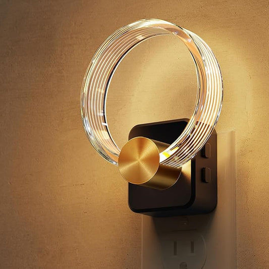 L LOHAS LED Night Lights Plug into Wall, Plug in Night Light with Light Sensor, 3000K Soft White, 0-100LM Brightness Adjustable, Acrylic Nightlight for Bathroom Bedroom Hallway
