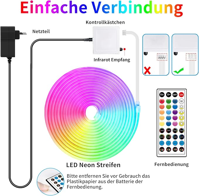 segrass 132FT Neon LED Rope Lights IP65 Waterproof LED Lights for Bedroom Flexible LED Light Strip with Remote/APP Control RGB Lighting Strip for Indoors Outdoors Bedroom Room Home Décor