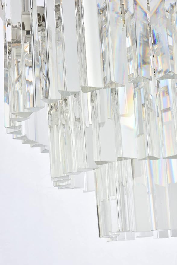 Elegant Lighting Sydney Collection 1201D20MB/RC 6-Light Pendant Lamp with Royal Cut Crystals, Mocha Brown Finish