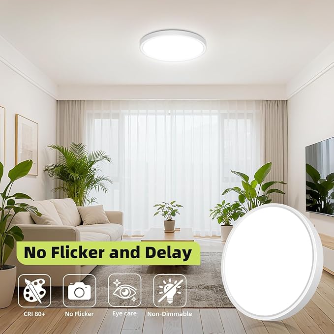 hepside 1PACK Flush Mount LED Ceiling Light Fixture 5CCT 9Inch 18W & 200W Equivalent Closet Light Fixture,Small Round Slim Surface Ceiling Lamp for Hallway,Bathroom,Bedroom,Kitchen,Interior