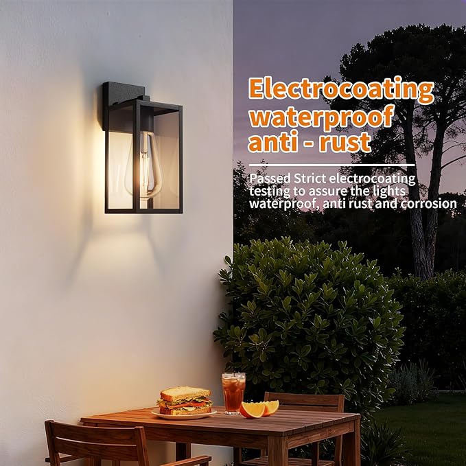 13'' Outdoor Lighting Fixtures Wall Mount, Exterior Front Porch Lights for Outside, Wall Lantern Lamps Waterproof, Black Sconce Coach Lights for House, Garage, Patio